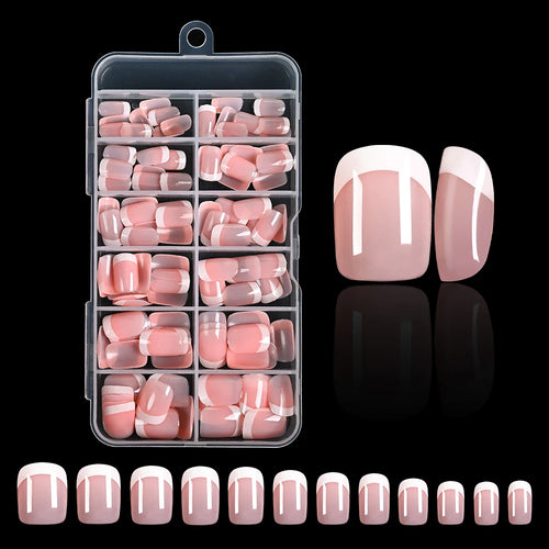 240/120Pcs Colorful French Short Square False Nails Full Cover Fake