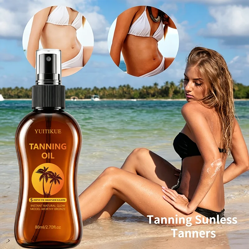 YUITIKUE Instant Bronze Tanning Oil Spray 80ml 5 Min Sunless Self