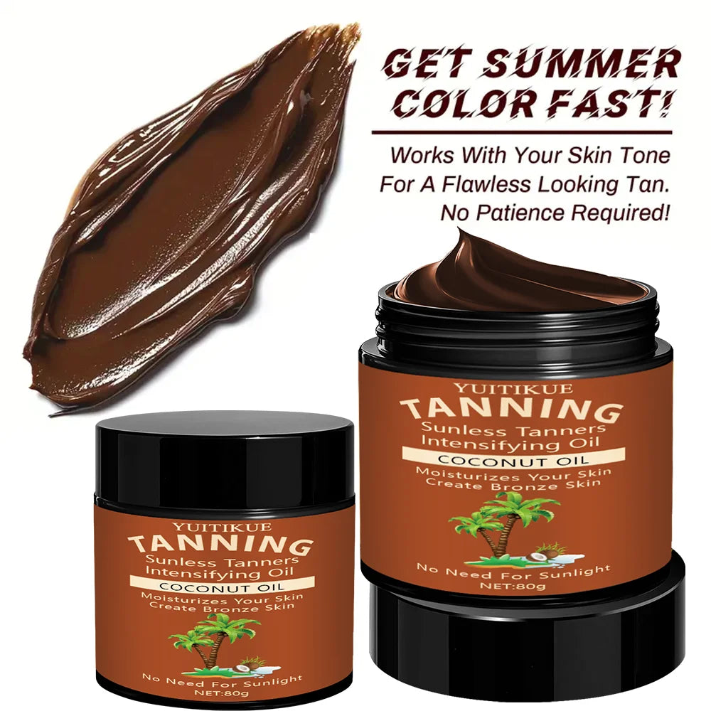No sun exposure tanning body glowing tanning cream, coconut oil