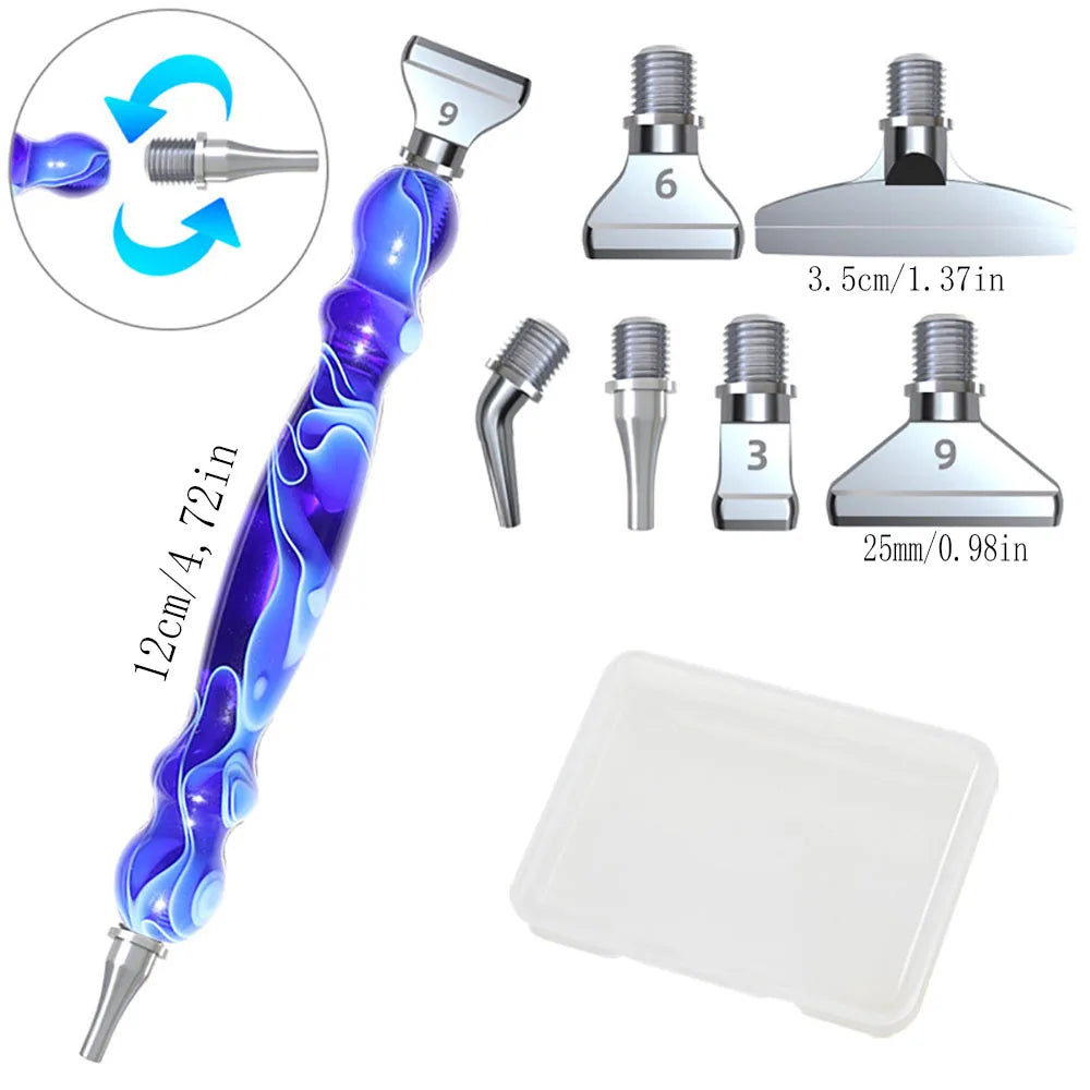 5D Diamond Painting Pen Set, Premium Resin Diamond Art Tool Kit with 6