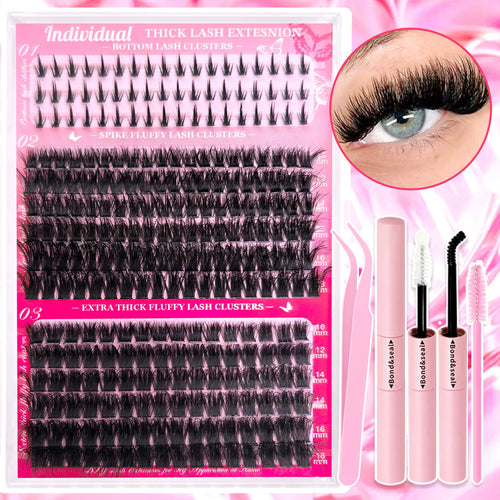 Show-Stopping Top & Bottom Lash Kit – 250/740 Cluster Shell Fluffy