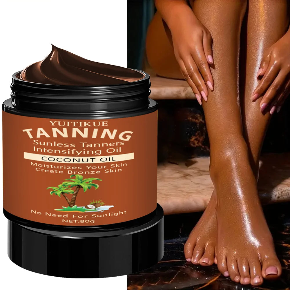 No sun exposure tanning body glowing tanning cream, coconut oil