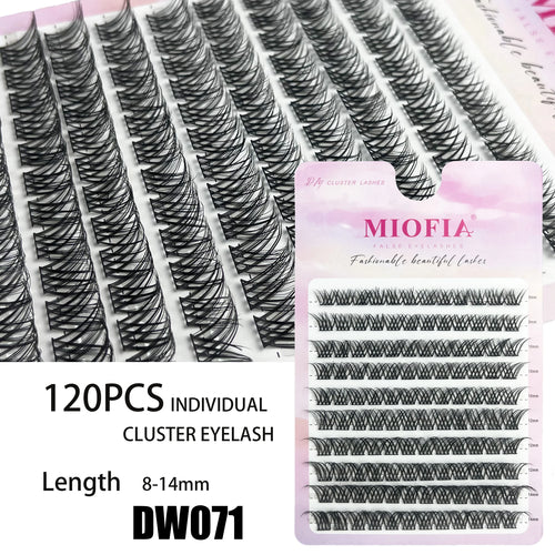 120 Cluster Individual Lashes D Curl 8-14mm Mixed Tray Natural Eyelash