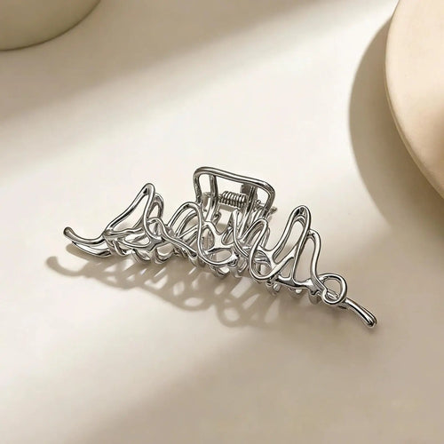 Punk Metal Hair Claw Clip for Thick Liquid Irregular Pattern Barrettes