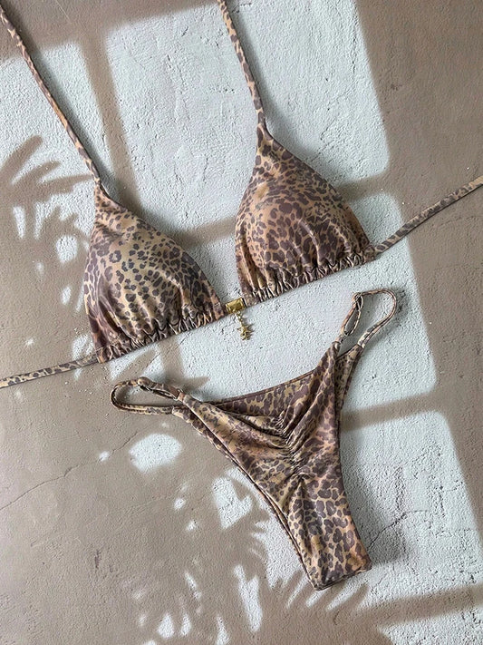 Sexy Leopard Push Up Bikinis Two Piece Bathing Suits 2026 Micro Bikini