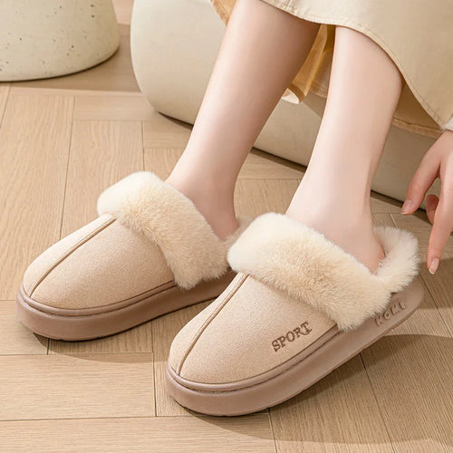 Casual Fluffy Slippers Women House Winter Plush Designer Shoes Ladies