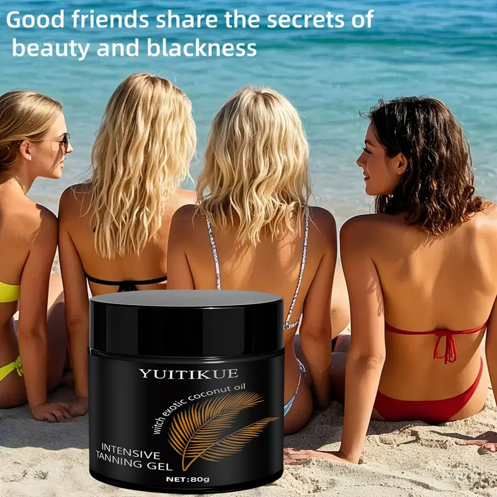 Concentrated tanning gel, coconut oil tanning accelerator, waterproof