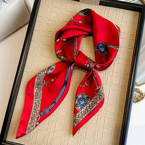 Fashion Leopard Print Silk Hairbands Scarf Women 2024 New Elagant