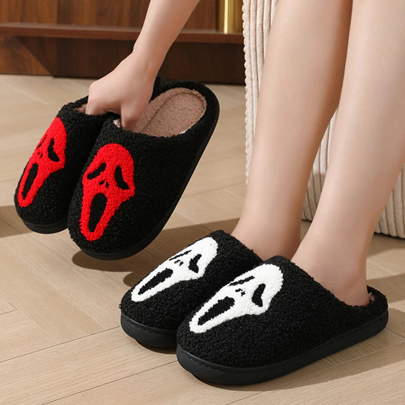 Autumn Winter Halloween Slippers Women Indoor Home Non Slip Warm