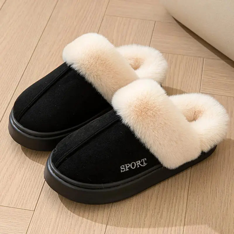 Casual Fluffy Slippers Women House Winter Plush Designer Shoes Ladies