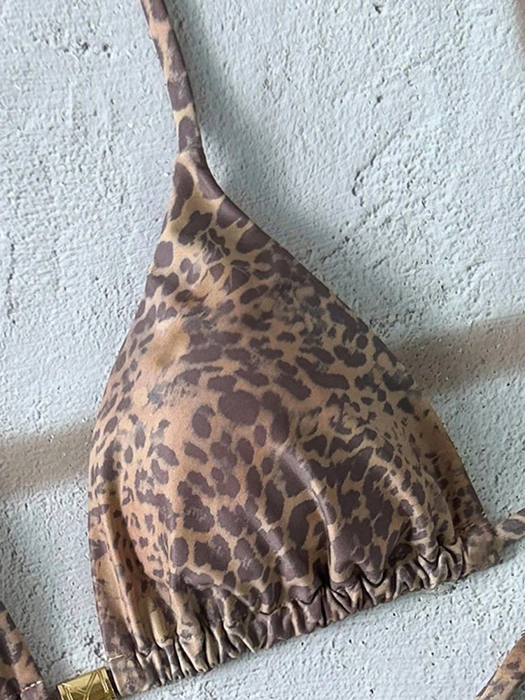Sexy Leopard Push Up Bikinis Two Piece Bathing Suits 2026 Micro Bikini