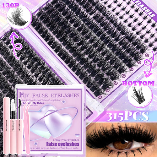 Show-Stopping Top & Bottom Lash Kit – 250/740 Cluster Shell Fluffy