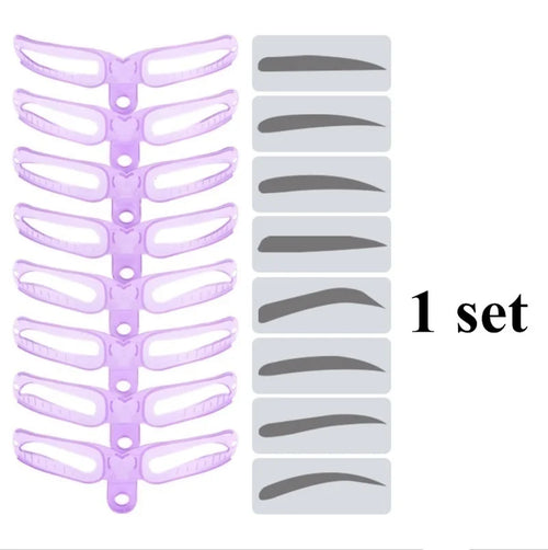 8 In 1 Reusable Eyebrow Stencil Beauty Makeup Brow Stamp Template