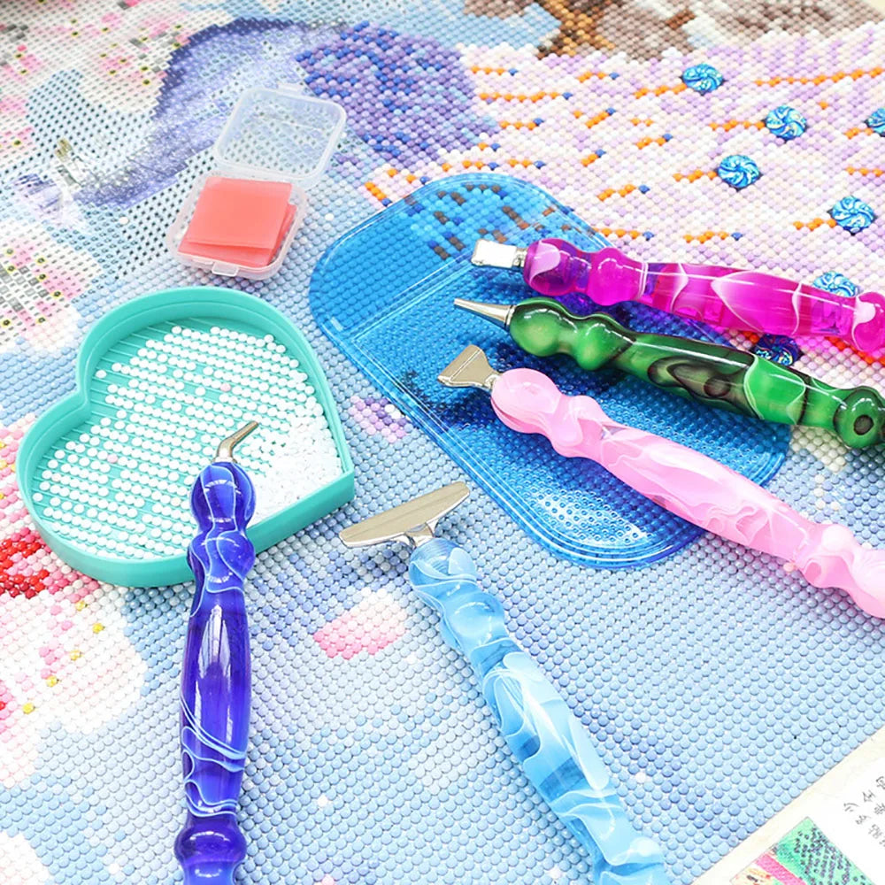 5D Diamond Painting Pen Set, Premium Resin Diamond Art Tool Kit with 6