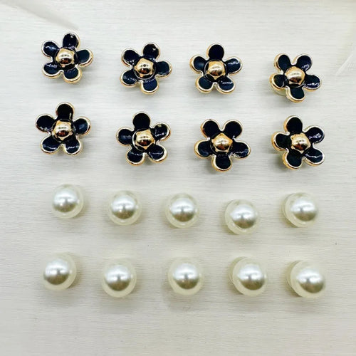 3D Cute Daisies Pearl Set Shoe Charms Accessories for Slide Sandals