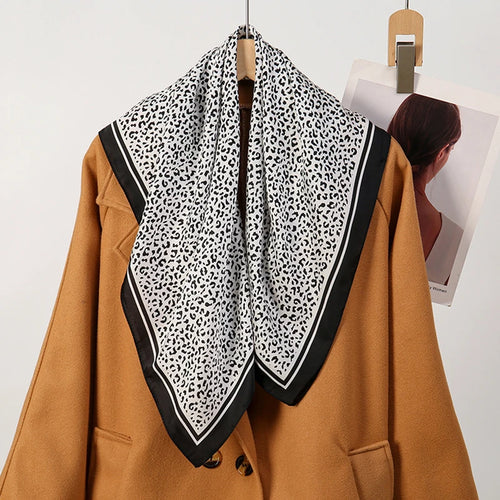 Fashion Leopard Print Silk Hairbands Scarf Women 2024 New Elagant