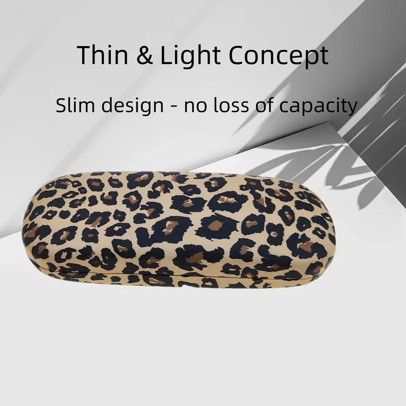 1 One Pack Luxury leopard print metal eyeglass case｜Durable stainless