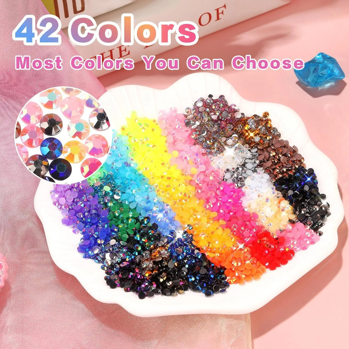 Multicolor Jelly Rhinestones for Bedazzling Bedazzler Kit with Tweezer