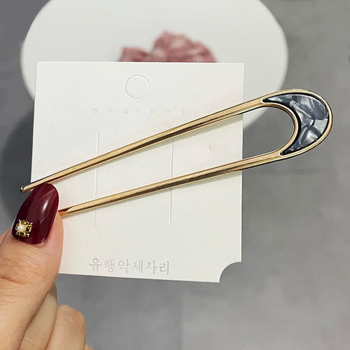 U-Shaped Hair Fork Fashion Tortoiseshell Acetate Hairpin Women
