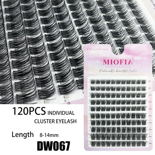 120 Cluster Individual Lashes D Curl 8-14mm Mixed Tray Natural Eyelash