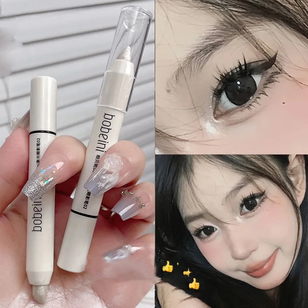 The 3-color highlighter eyeshadow pencil is waterproof and