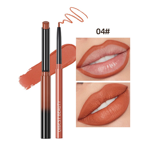 QIBEST Matte Nude Lipstick Pen Long Lasting Lipliner Lip Pencil